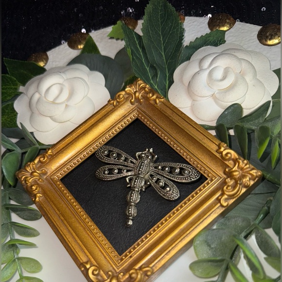 Vintage Other - Silvertone Dragonfly Brooch